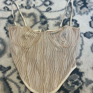 Elegant Beige Corset Top